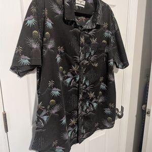 Billabong Button Down Mens Hawaiian Shirt XL Black